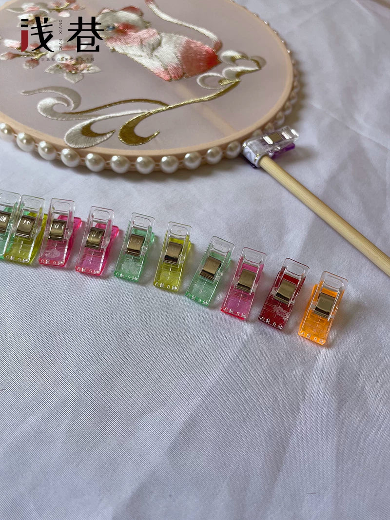 Multipurpose Sewing Clips for Fabric, Crafting, and Binding - Strong Plastic Assorted Colors