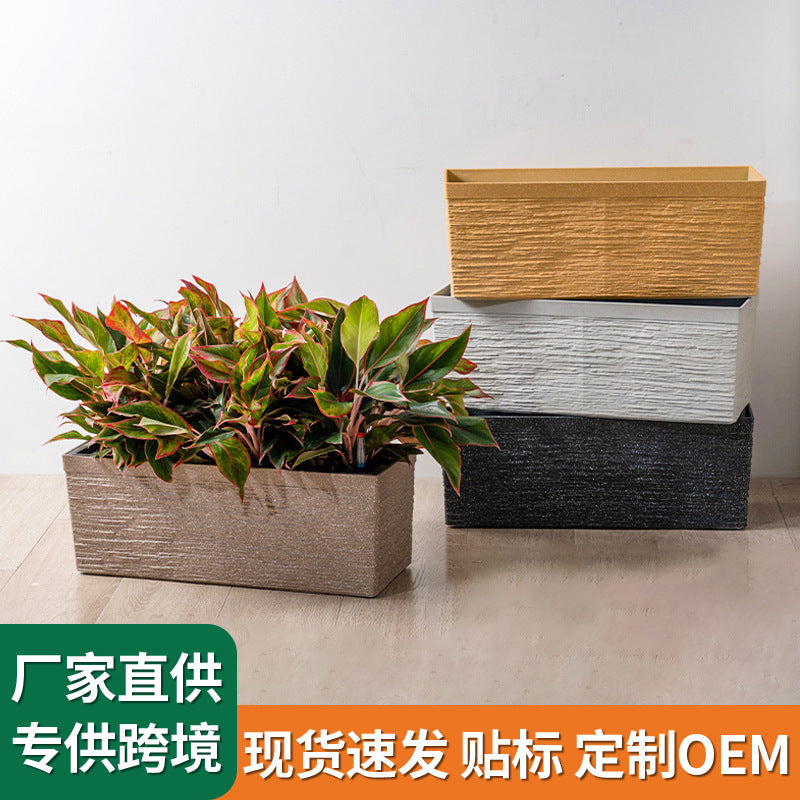 Artificial Plant Arrangement with Planter Box for Indoor and Outdoor Decor