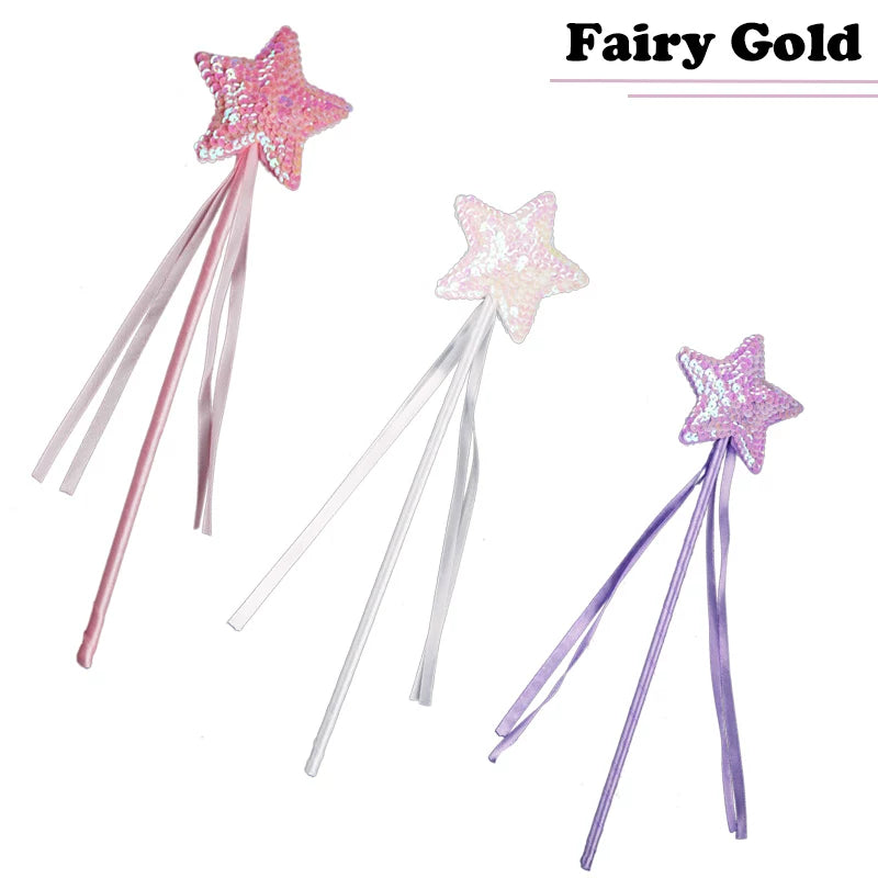 Kids' Heart Star Butterfly Fairy Wand with Wings for Girls' Performances
