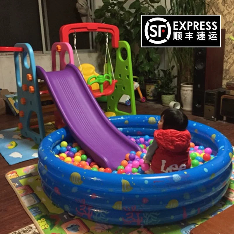 Kids Indoor Outdoor Slide and Swing Set with Extended Slide