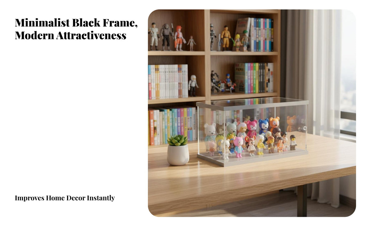 Acrylic Display Case High Clearness Acrylic Display Box Large Capacity Dustproof Showcase Box for Collectors, Hobbyists, Desktop, Tabletop