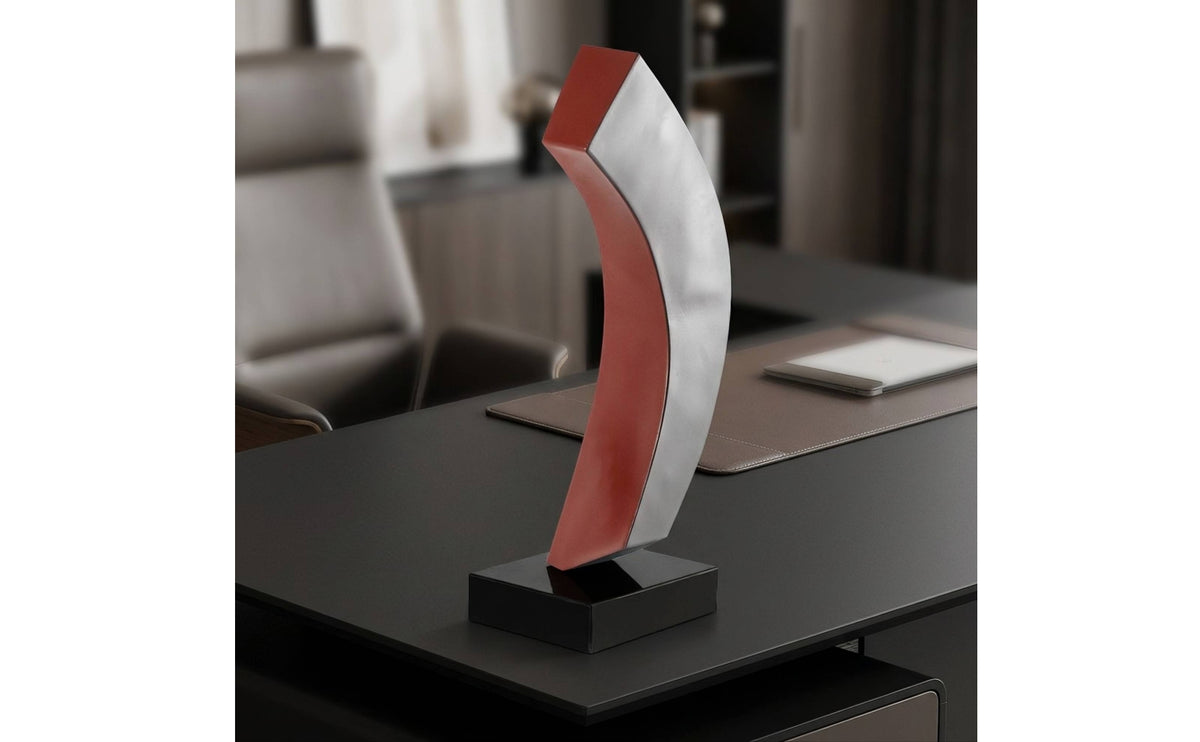 Geometric Sculpture Metal Tabletop Ornament Sleek Statue for Living Room, Reception Desk