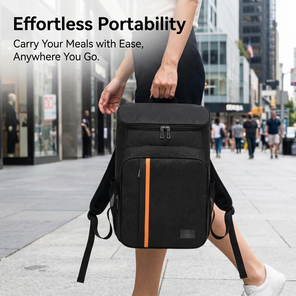 Insulated Picnic Backpack, Large Capacity Cool Bag Backpack for Day Trips, 12-inch Laptop Thermal Lunch Backpack, Casual Travel Outdoor Activities