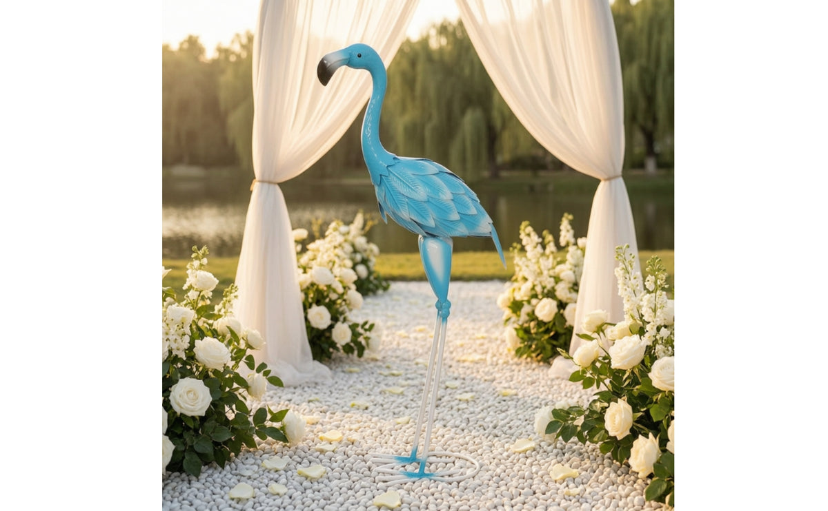 Metal Flamingos Statue Metalwork Flamingos Garden Statue for Courtyard, Wedding