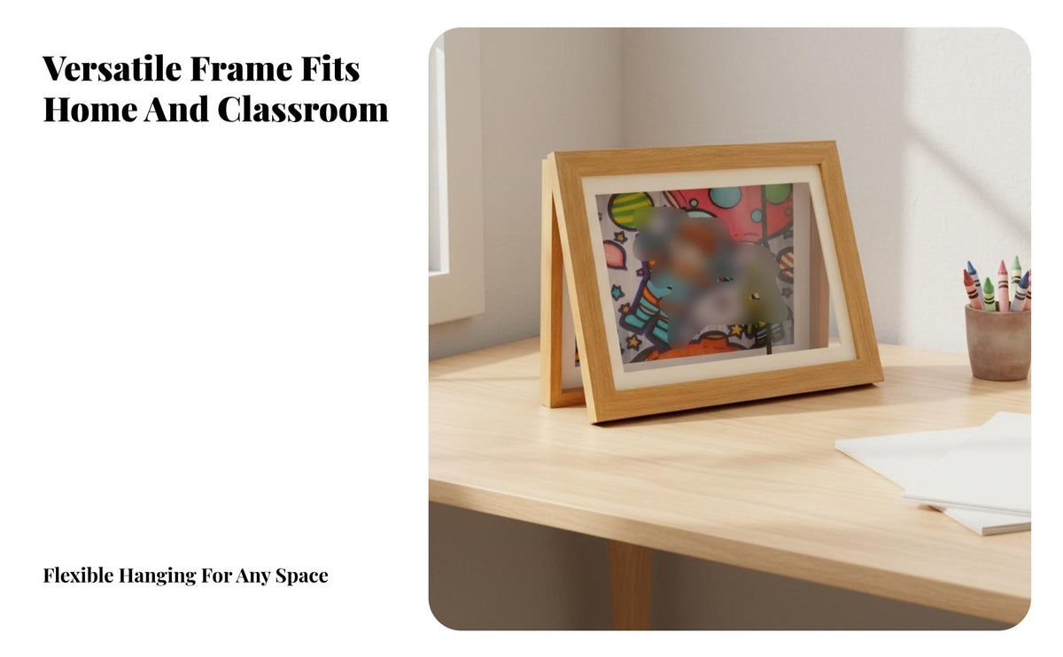 Changeable Kids Artwork Frame Large Capacity Artwork Storage Frame A4 Art Display Box Shatterproof Cover for Children, School
