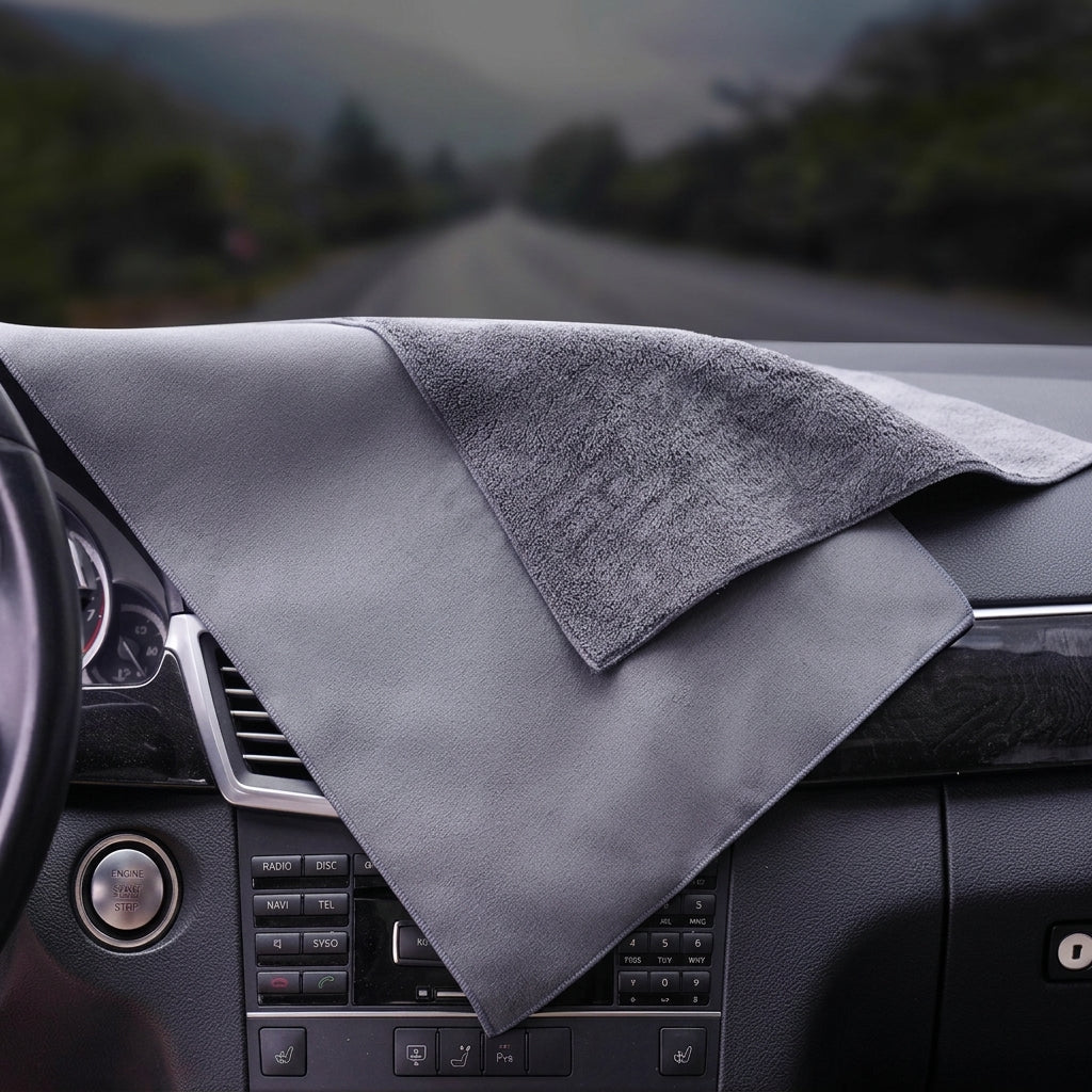 Microfibre Cloth and Car Drying Towel, Coral Fleece Microfibre Cloth, Scottish Celestial Gray Car Interior Cleaning Towel
