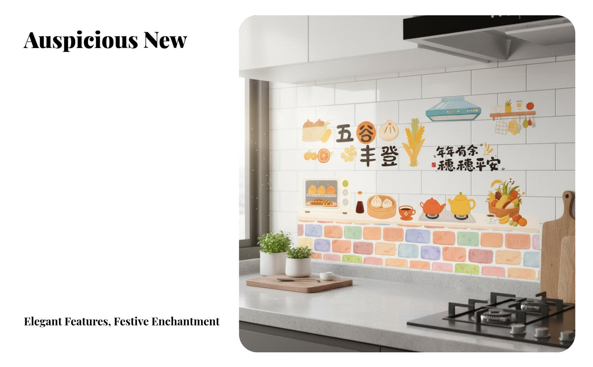 2026 Lunar New Year Kitchen Oil-Resistant Sticker, Horse Zodiac Cling, Stove Decor