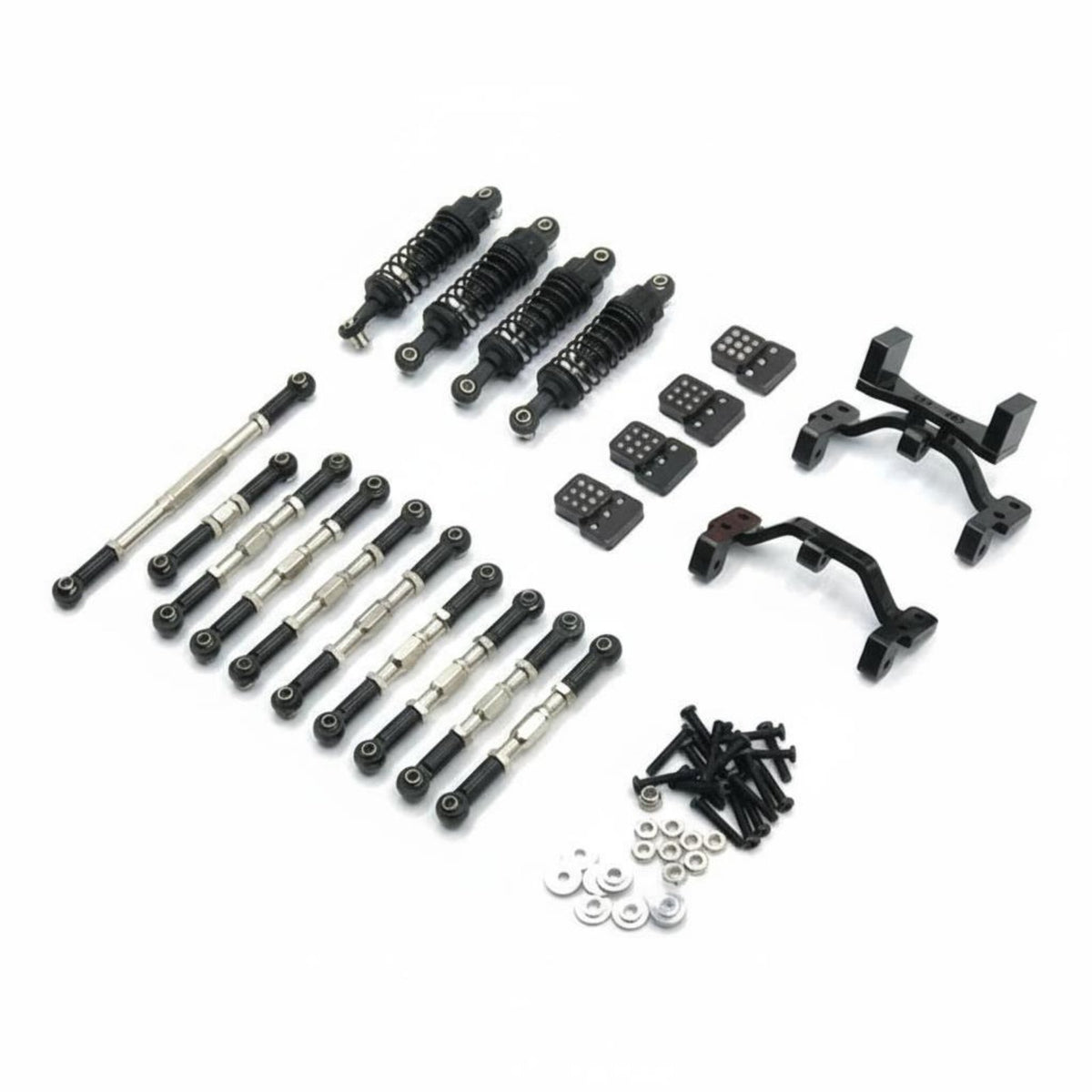 1/16 Scale Upgrade Parts Improved Performance Metal Connecting Rod Rod Shock Absorbers Kit Easy to Install RC Car Parts for Rough Terrain