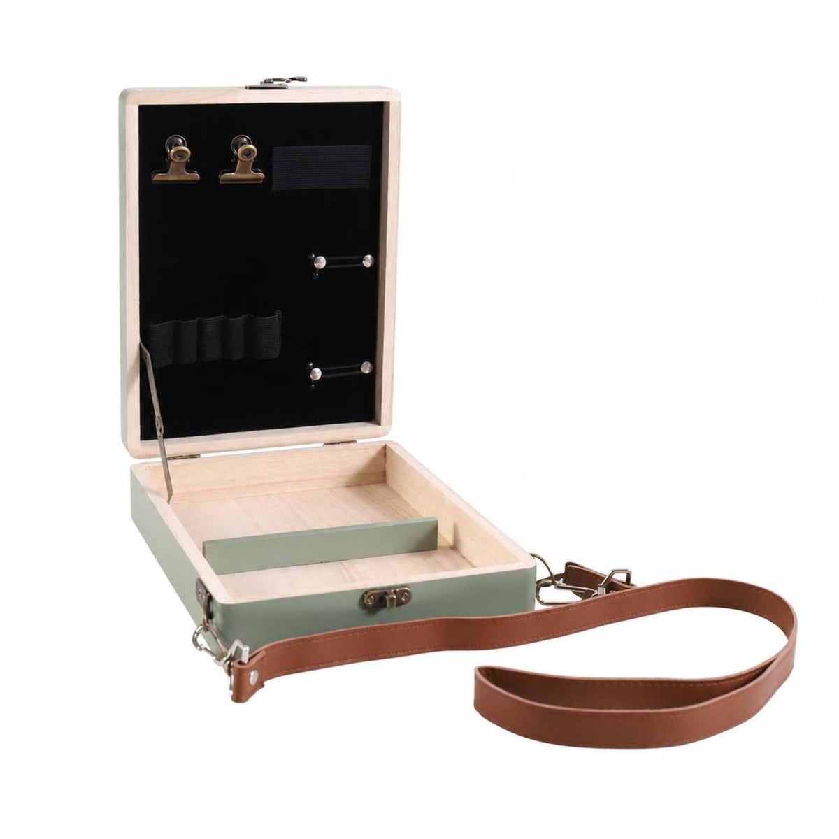 Travel-Ready Wooden Sketchbox with Strap Hand-Carried Sketch Box Easel Foldable Portable Easel with Storage Long-Lasting for Sketchers