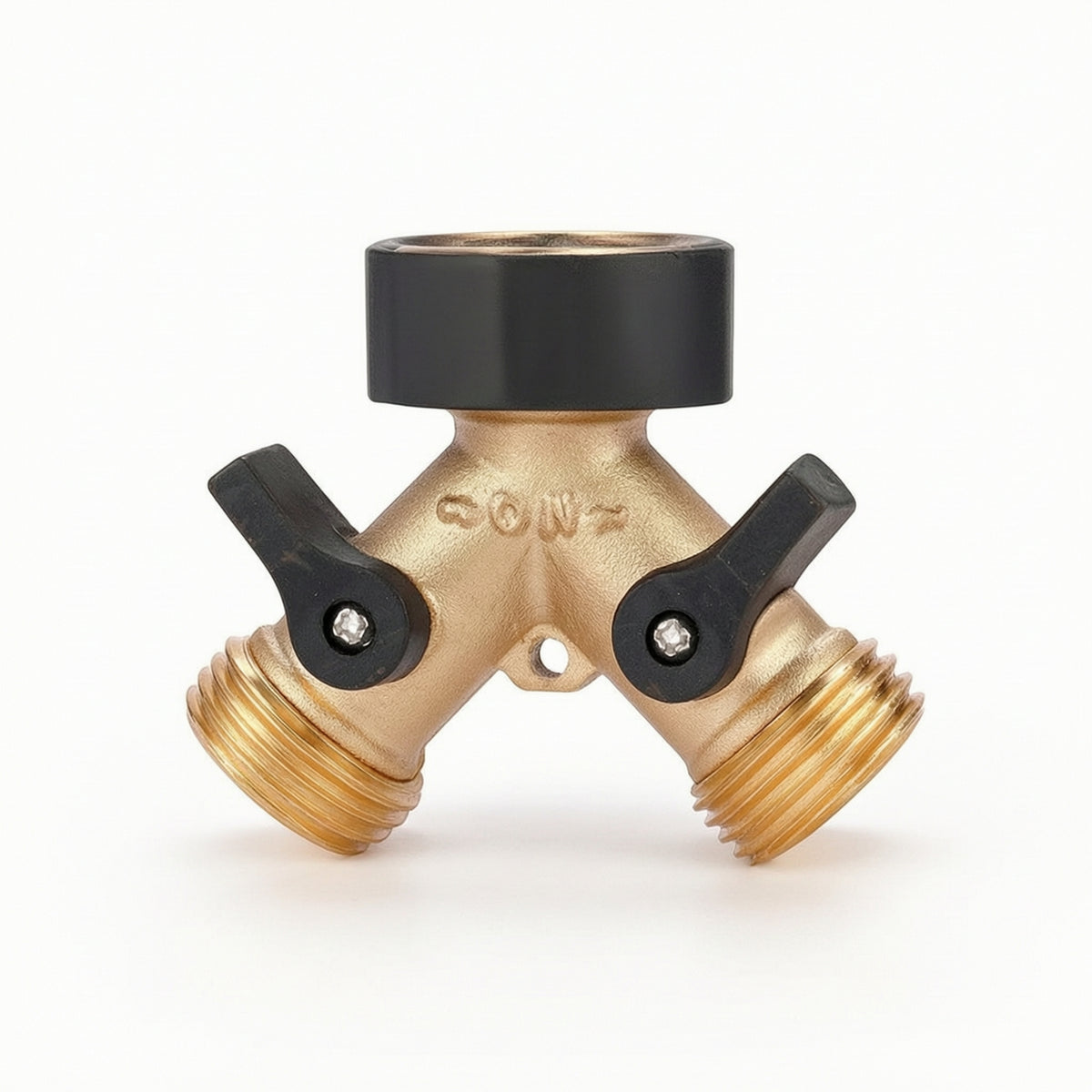 Brass Garden Hose Splitter with Shut off Valves Threaded Hose Splitter with Washers Leak Proof Y Connector Heavy Duty for Gardeners, Homeowners, Patio, Backyard