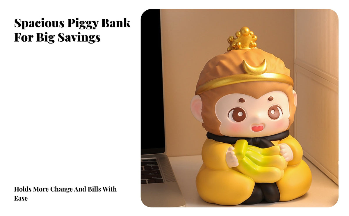 Cute monkey Shaped Piggy Bank Great Birthday Gift Cartoon Storage Box Large Capacity Kids' Room Decor for Children