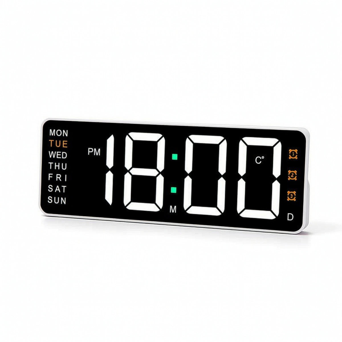 Weekday Indicator Digital Alarm Clock Battery Powered LED Alarm Clock