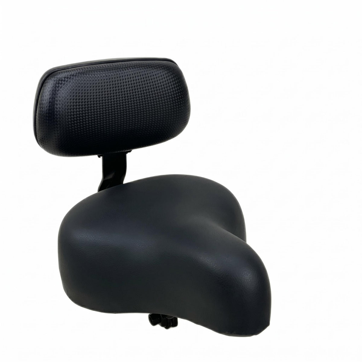Contoured Bike Seat with Backrest Textured Cushion Electric Bike Saddle Matte Black Bike Saddle Seat Metal Shell