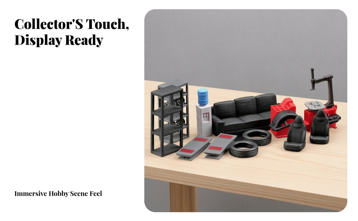 12 Pieces Resin Miniature Garage Set