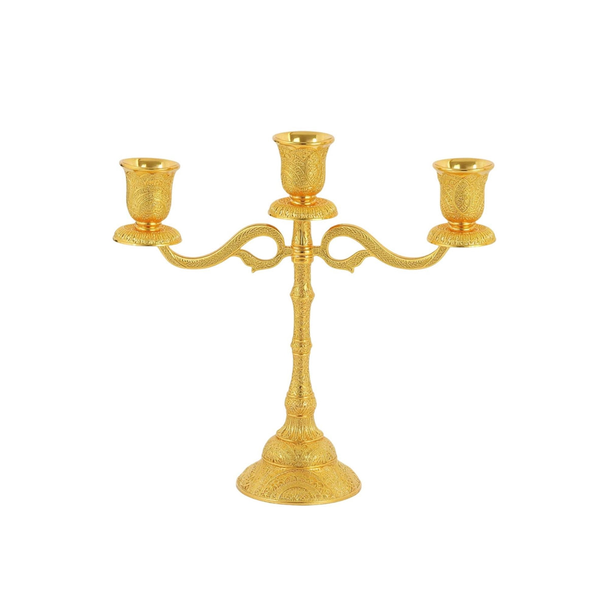 Ornate 3-Arm Candelabra Classic 3-Arm Candlestick Holder Elegant Candle Holder with Three Arms Antique for Mantel