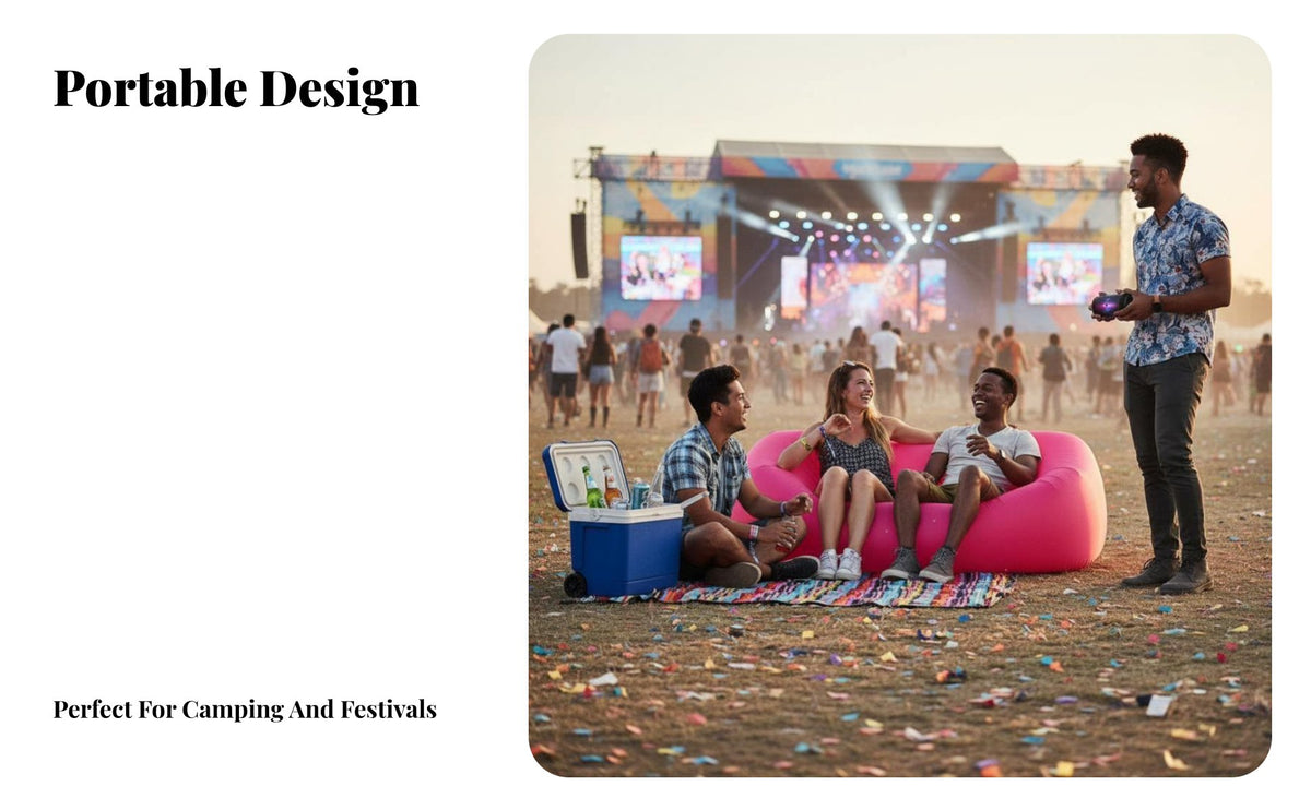No Pump Required Wind-Inflated Couch Foldable Design Wind-Inflated Lounger Lightweight air couch Quick Inflation for outdoor concertmobileers, Beachmobileers, Camping, Music events, Beach, waterside