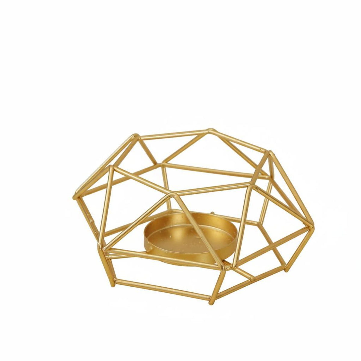 Minimalist Design Hexagonal Wireframe Candlestick Table Centerpiece Modern Iron Tealight Holder House Decoration for Wedding