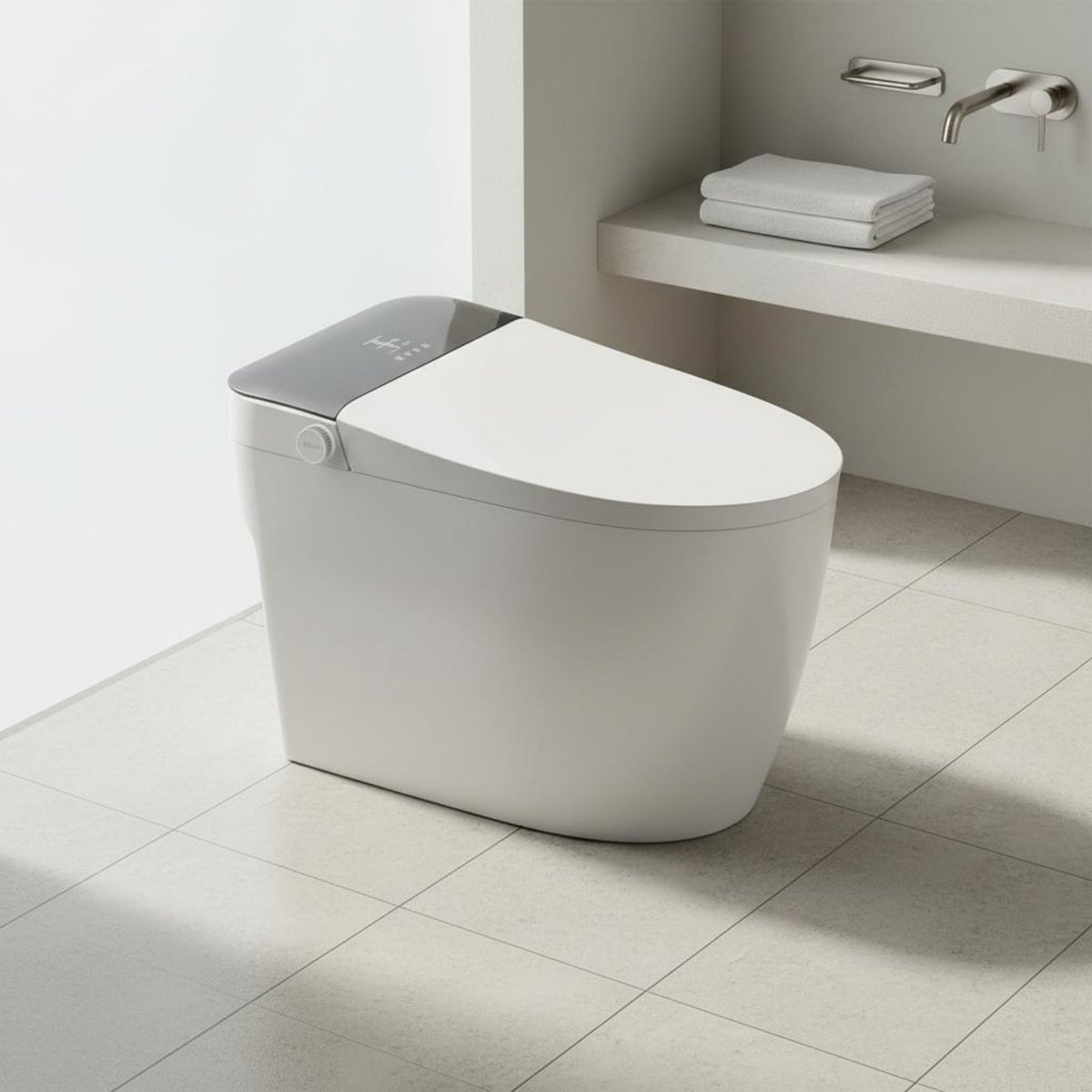 Single Piece Smart Toilet Sterilization Voice Control Toilet Night Light Built-in Reservoir