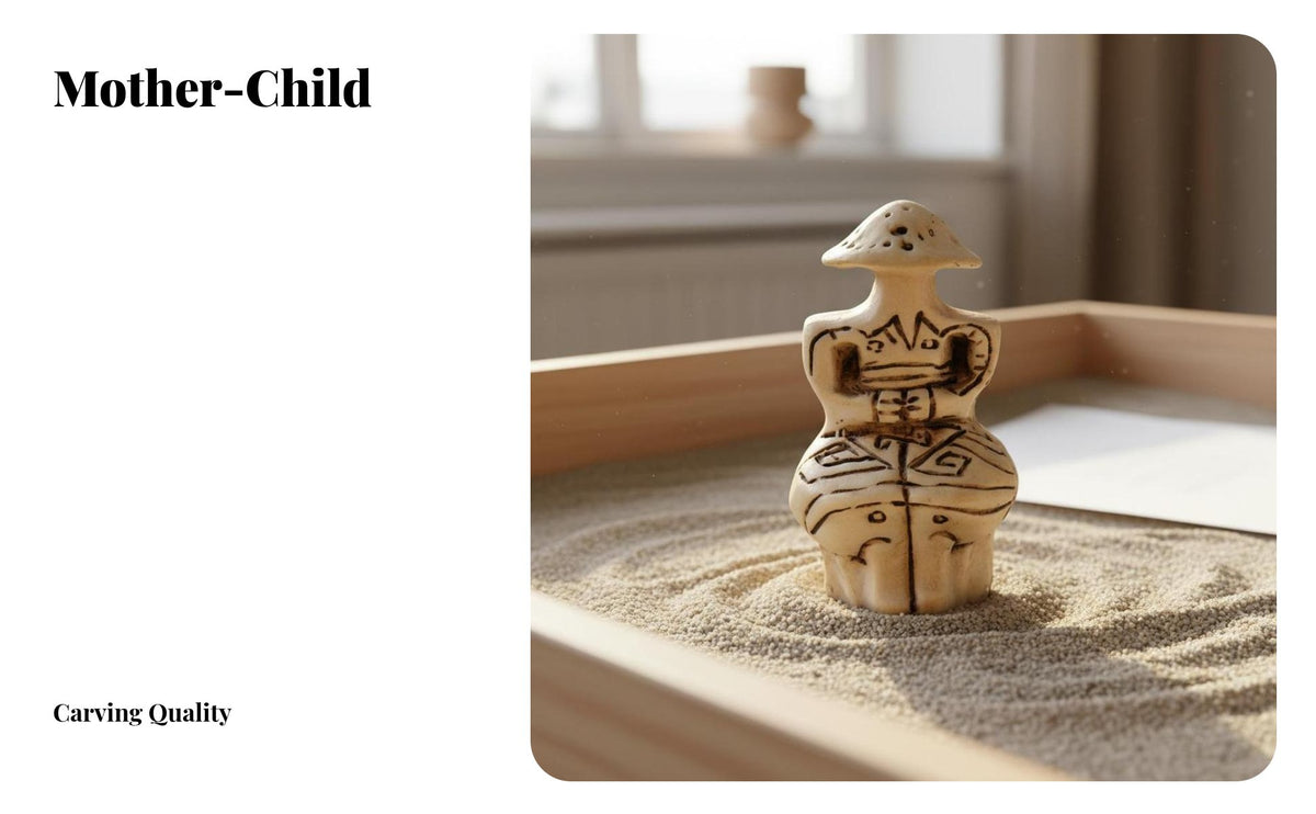 Sand Tray Counseling Model Resin Material Mother and Child Figurine Fine Workmanship Great Mother Deity Statue for Counselors, Mental Health Practices