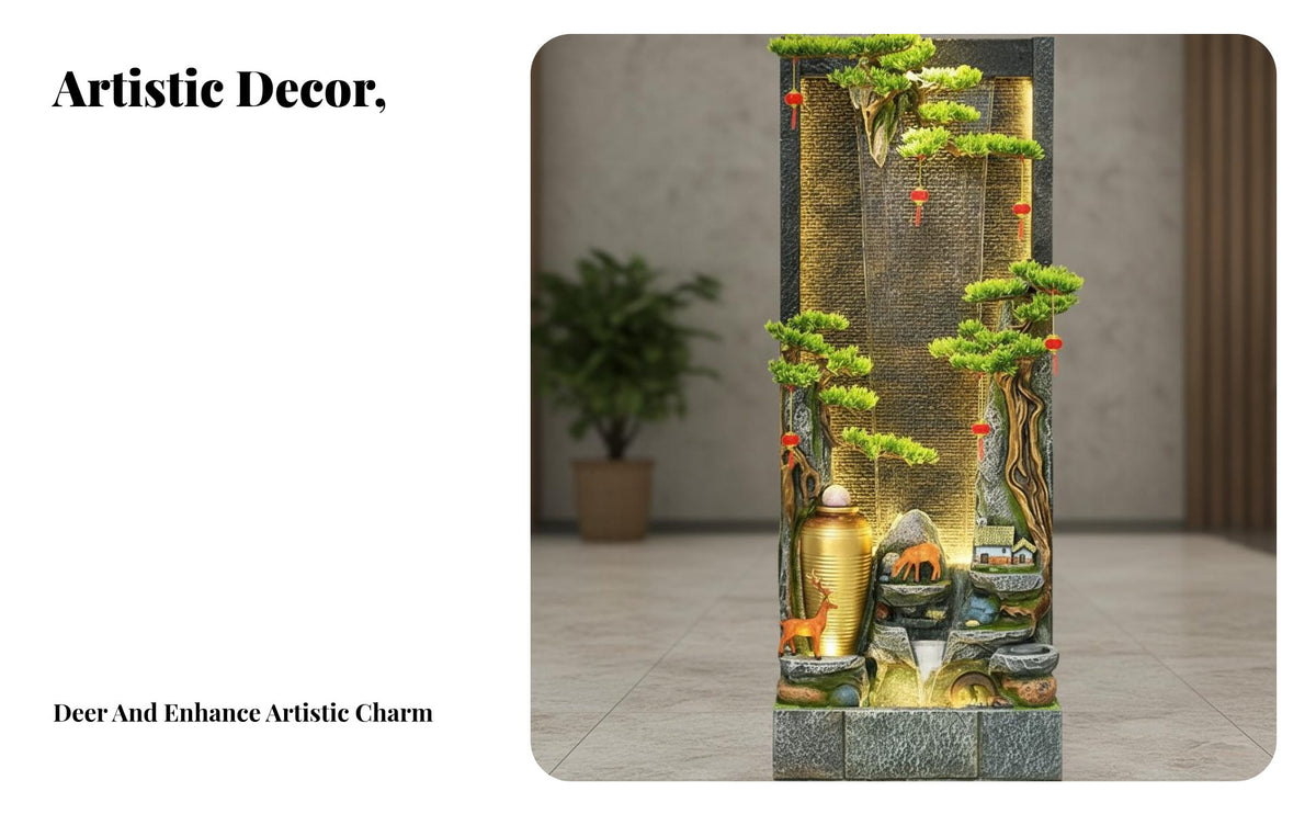 Rockery Landscape Water Feature With Fog Dispenser Rockery Water Feature Waterfall Feng Shui Water Feature for Homeowners, Interior Decorators, Lobby