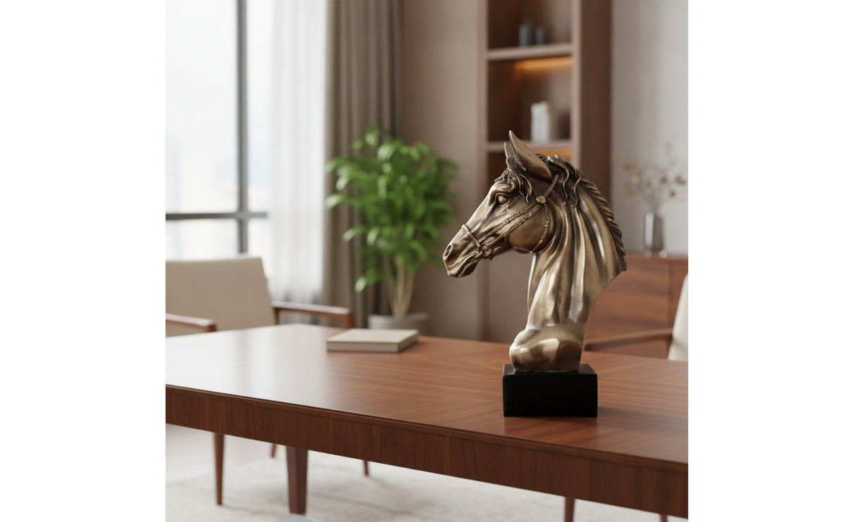 Horse Sculpture Elegant Horse Statue Artistic Ornament for Bookshelf, Office, Entryway