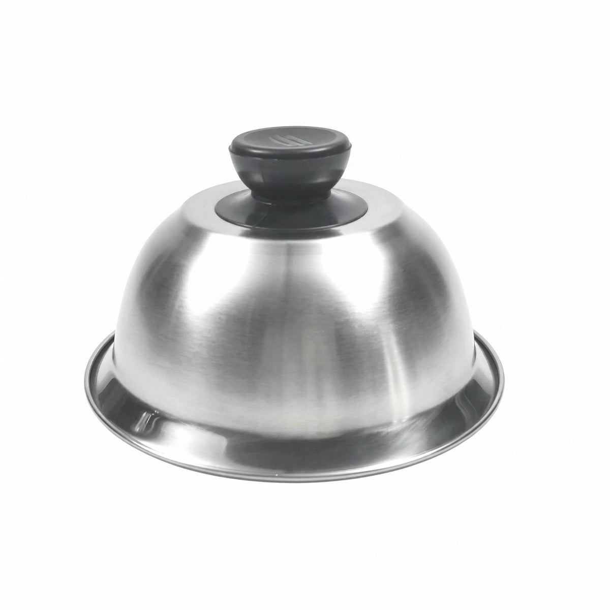 Domed Stainless Steel Dome Cover Wide Rim Burger Dome Knob Handle Basting Cover Single-Piece
