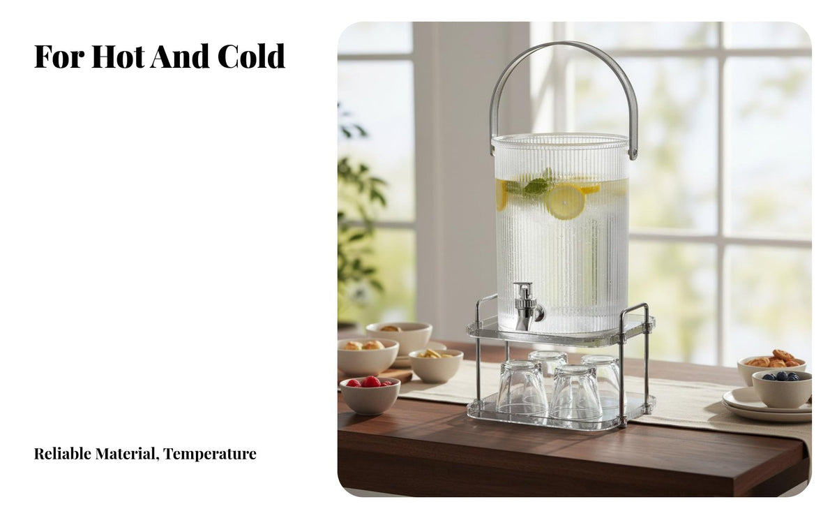 Light Luxury Design Cold Beverage Dispenser with Spigot High Temperature Resistant Large Capacity Juice Container with Tap Leak-Proof Party Drink Server Spigot Sealed Lid for Event Planners, Homeowners, Adults, Parties, Buffets, Outdoor Gatherings, Events