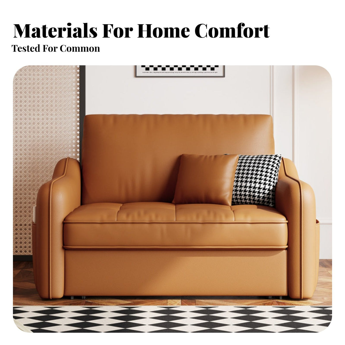 Multi-Functional Pull-extendable Sofa Bed Space-Saving Design tri-functional transformable Loveseat Modern design Living Room Furniture Adjustable Headrests for Apartment Dwellers, Homeowners, Students, Small Apartments, Home Office