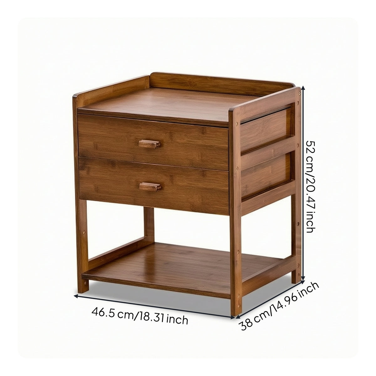 Bedside Cabinet with Open Shelf Walnut-Colored Bedside Cabinet with Shelf Space-Saving Storage Organizer for Bedroom
