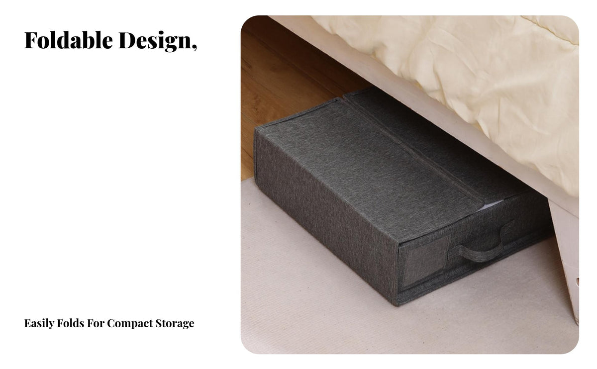 Foldable Textile Storage Box Space Saving Foldable Storage Box Dust-Resistant Large Capacity Blanket Organizer for Closet, Under Bed, Dorm Room