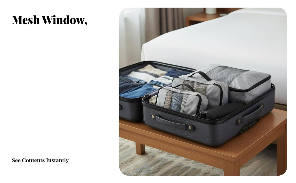 3 Pieces Packing Cube Set Large Capacity Travel Storage Bag Set Portable Packing Cubes for Closet Organization