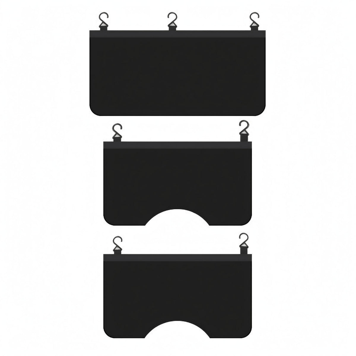 3 Pieces Wheel Well Protection Mat Black Front Wheel Well Mat Car Accessory Rounded Corners Glossy Finish for Garage