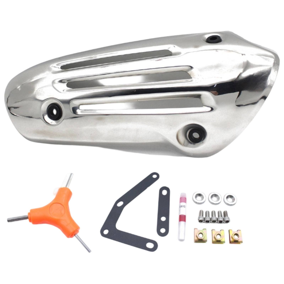 Exhaust piping Heat Guard Cover Ventilated Motorcycle Heat Guard with Bracket for Tailpipe Area