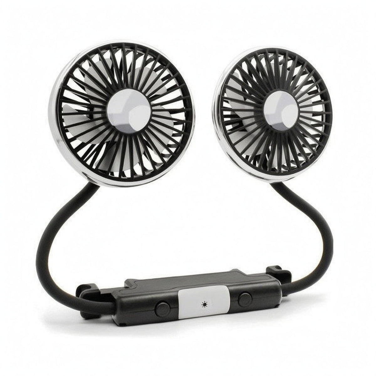 Two-Head Car Fan Adjustable Angle Double-Arm Car Fan Broad Air Current Vehicle Accessory
