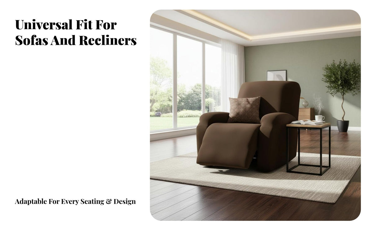 Recliner Cover Flexible Fit Slipcover Full Coverage Chair Protector for Pet Owners, Home Residents, Living Room, Home, Bedroom