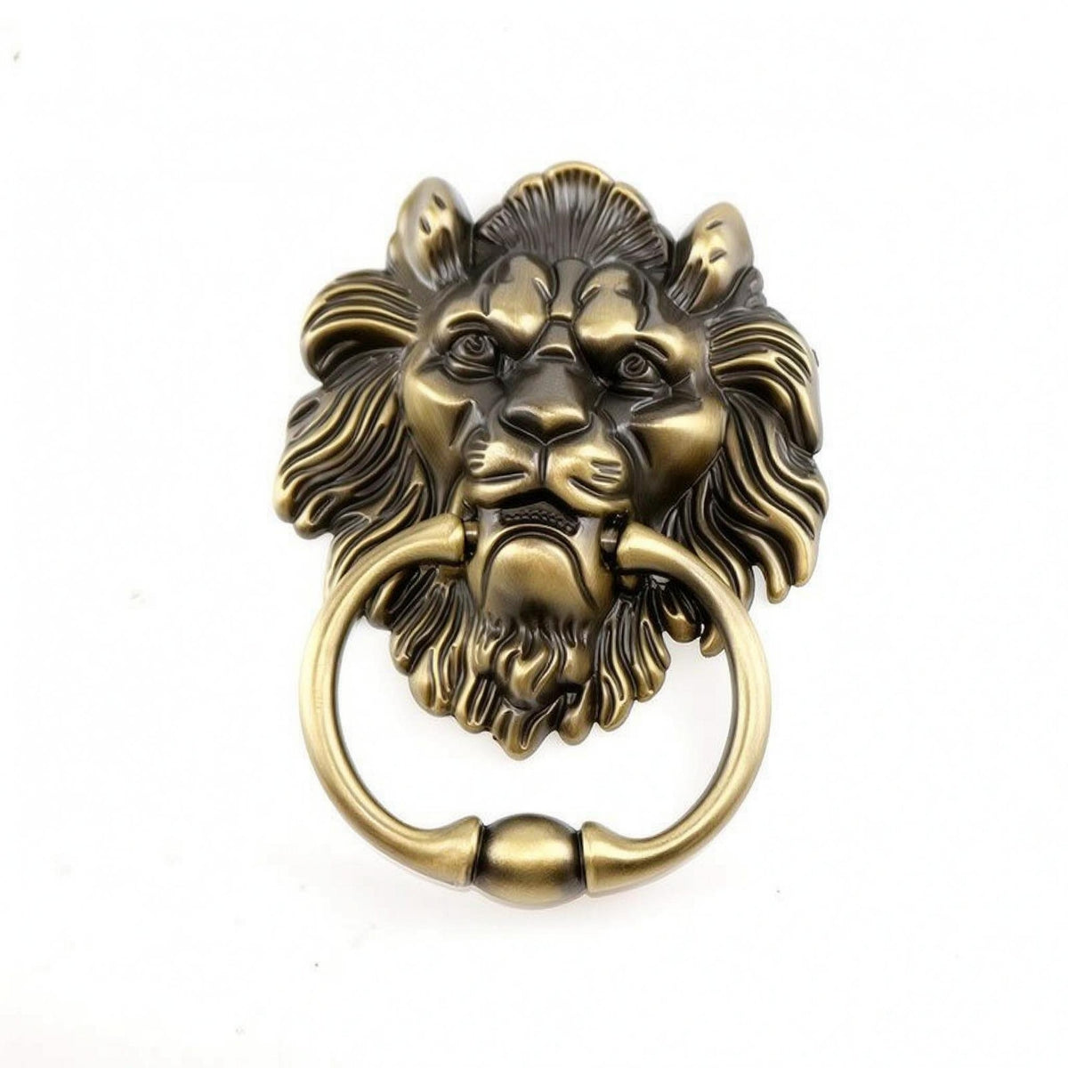 100 Mm Centers Lion Head Loop Handle Sculpted Lion Head Pull Handle Embossed Furniture Hardware Metal