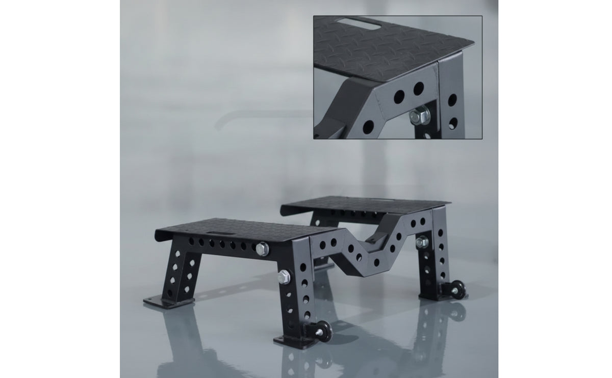 Gym Station with Wheels Adjustable Deadlift Station Portable Equipment for Athletes