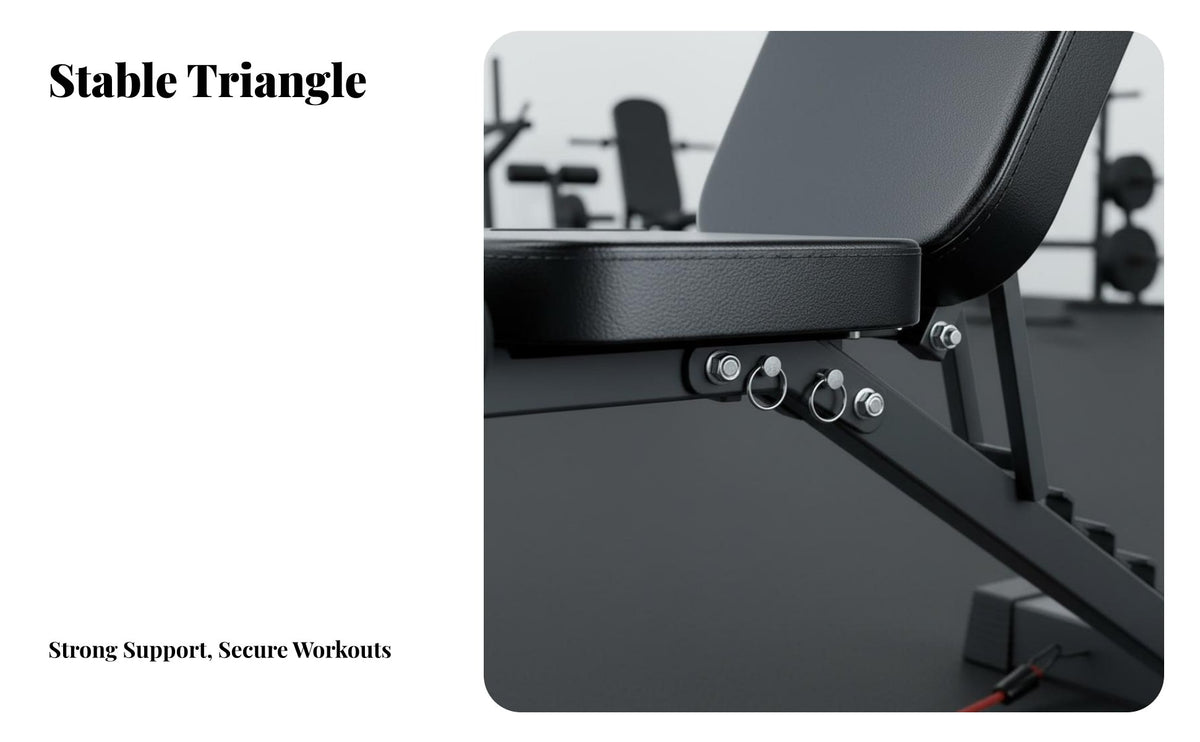 Multi-Functional Foldable Exercise Bench Space-Saving Design Foldable Utility Bench Stable Structure Home Gym Gear Heavy-Duty Steel Frame