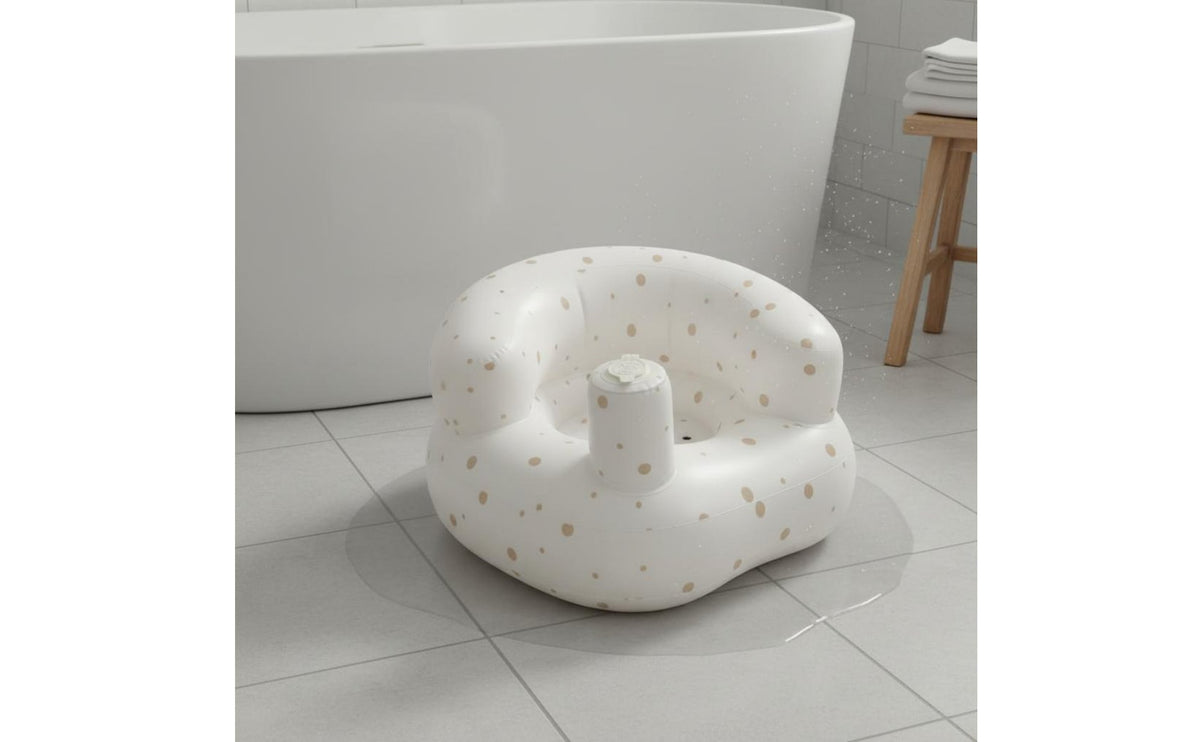 Multi-Functional Inflatable Baby Bath Stool Supportive Design Baby Learn-to-Sit Seat Built-in Air Pump Portable Infant Floor Seat for Poolside
