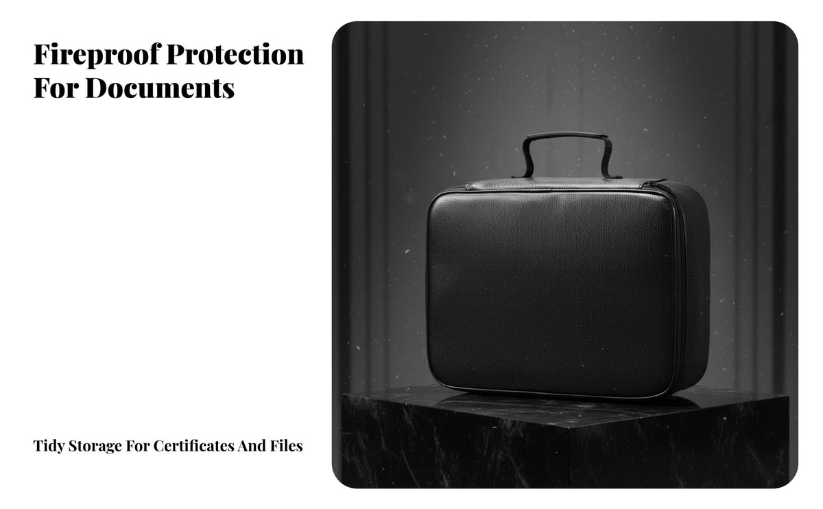 Fireproof Document Bag High Temperature Resistant Zippered Storage Case Large Capacity Portable Document for Trip Ers, Adults, Travel, Home, Car