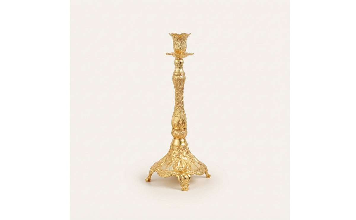 Pedestal Candle Holder Decorative Tabletop Candle Holder Ornate Candlestick Ornament for Decorators, Hosts, Centerpiece, Mantel, Weddings