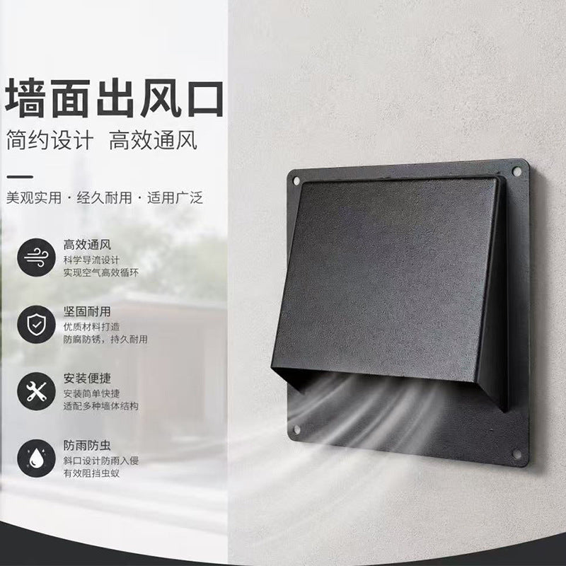 Hooded Wall Ventilation Cover for Kitchen Range Hood, Bathroom Exhaust Pipe, Wall Air Outlet