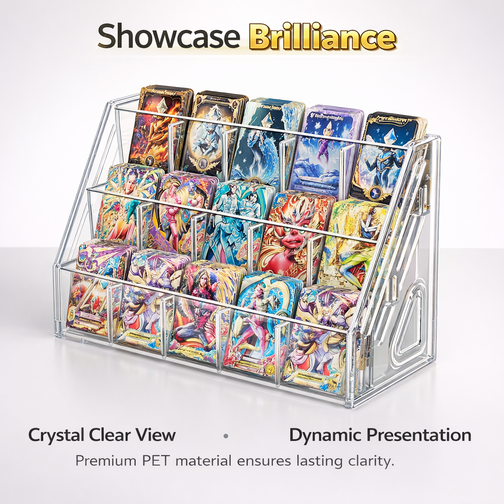 3-Tier Card Display Stand, Thickened Multi-Layer Organizer Rack, Tabletop for Hobby Storage and Collectors