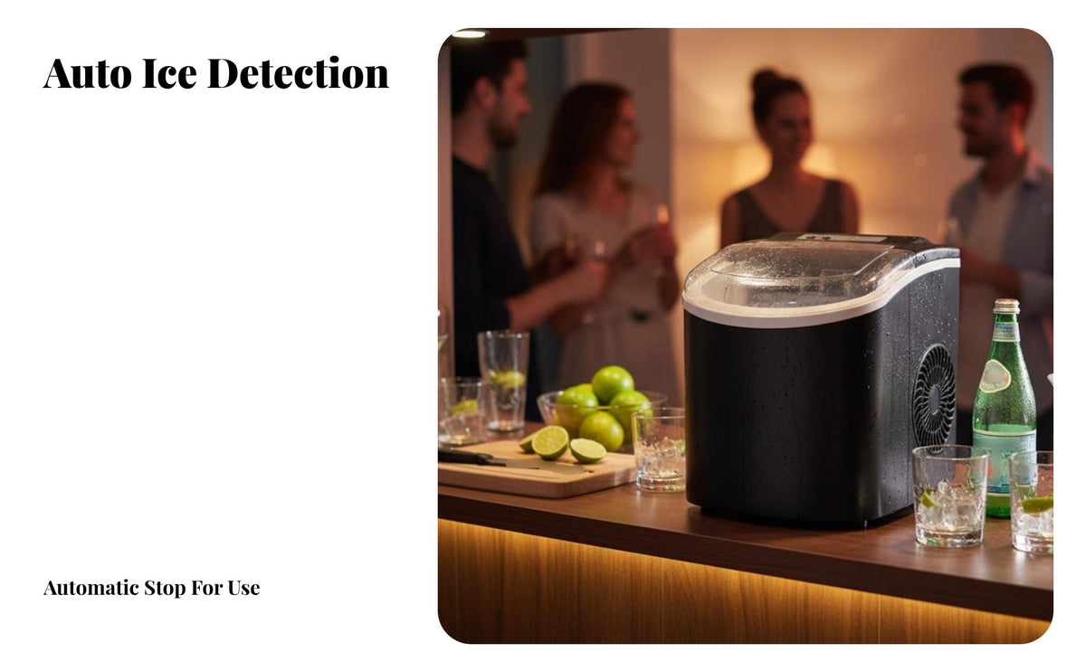 Countertop Ice Maker Self-Cleaning Automatic Ice Maker Thickened Insulation Kitchen Appliance for Students, Dorm Room, Home Bar, Parties