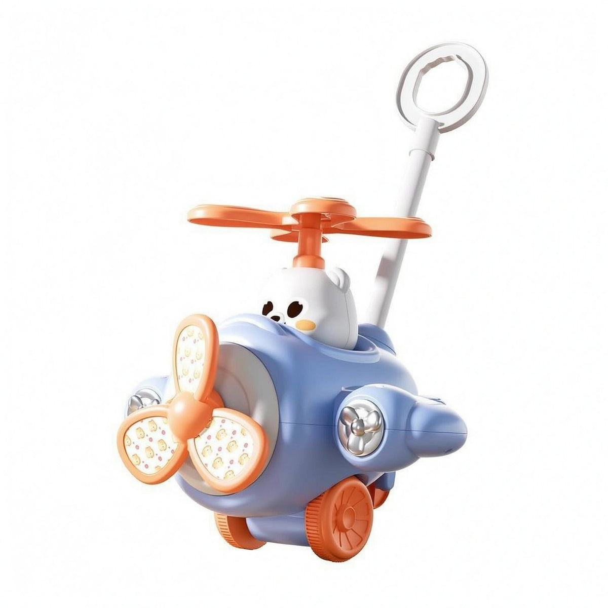 Cartoon Style Push Along Airplane Colorful Airplane Push Toy Plastic Kids Plaything Wheeled for Children