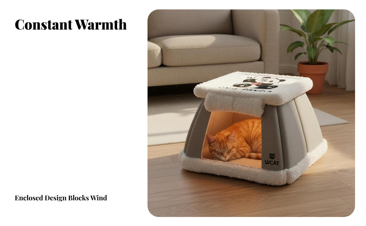 Heated Feline Cave Enclosed Design Heated Pet Shelter Constant Temperature Rapid Heating for Small Dog Owners, Cold Weather