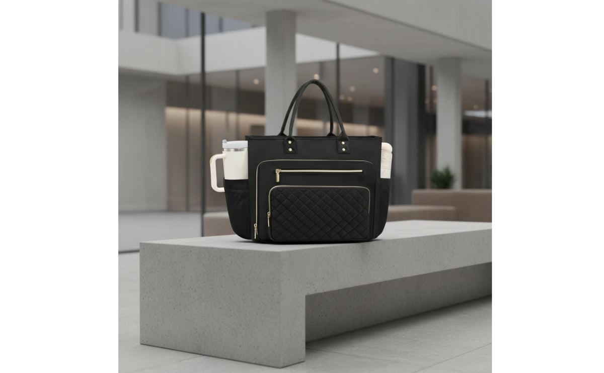 Tote Bag with Laptop Compartment Multi-Pocket Tote Bag with Compartments Organized for Commuters, Professionals, Office, Travel