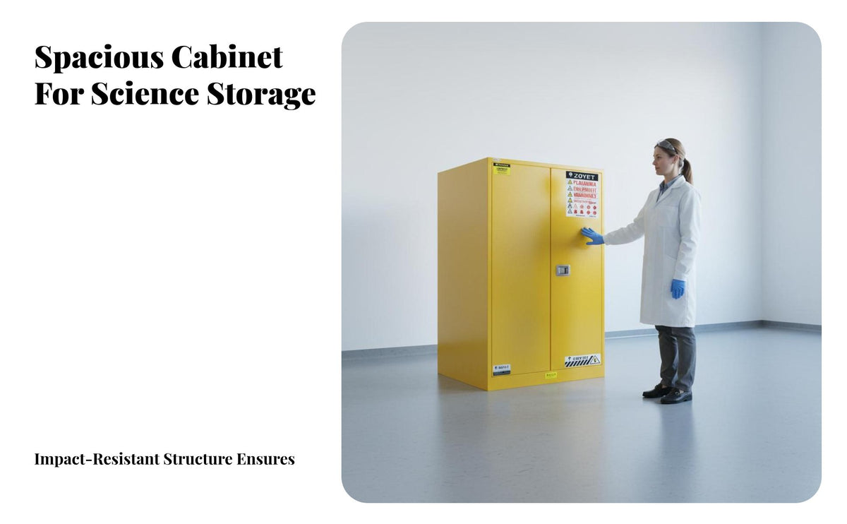 90 Gallon Fireproof Cabinet Double Vents Storage Cabinet for Chemists, Workshop Owners, Laboratories, Warehouse, Factories
