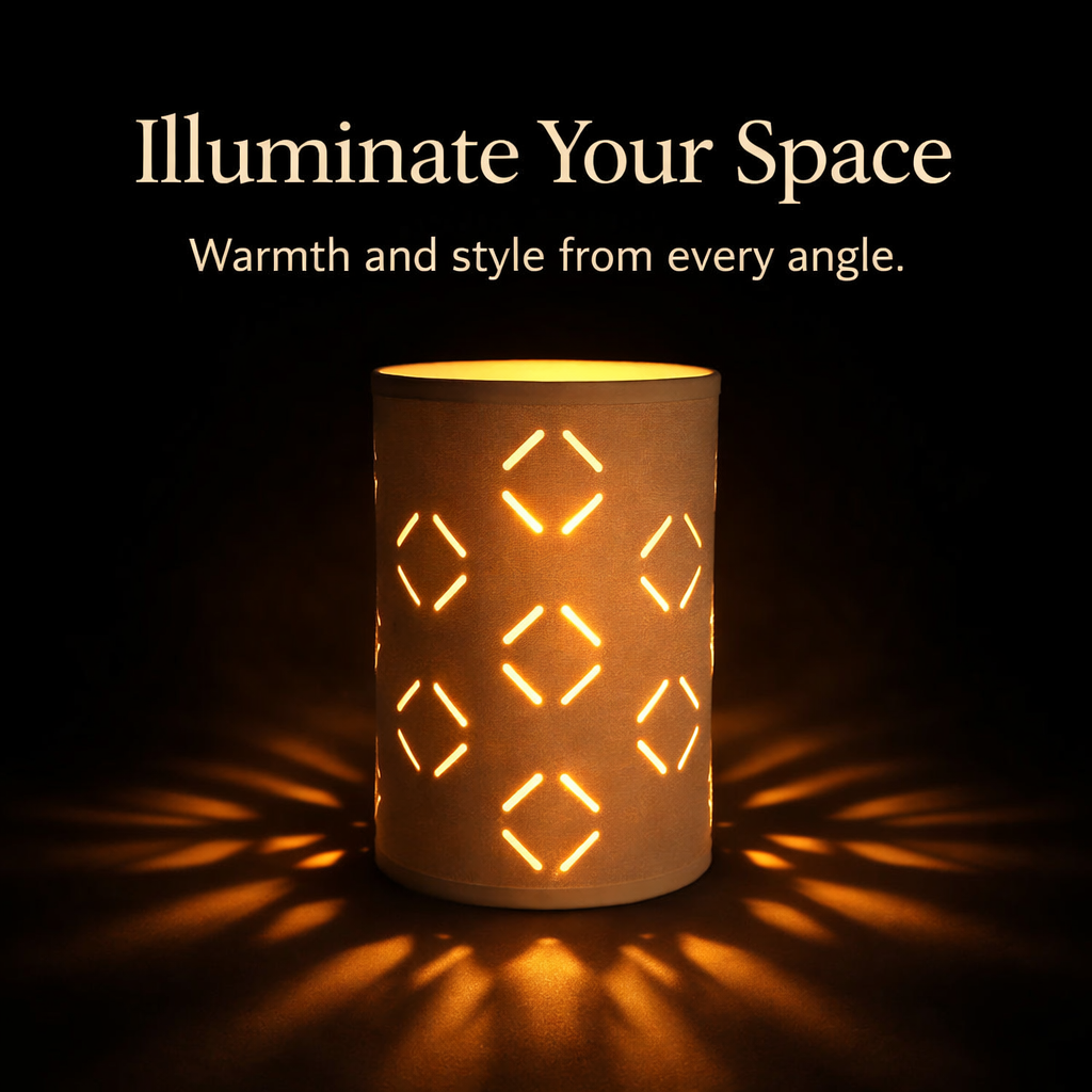 Light Shade with Cut Hollow Pattern for Table Lamps, Decorative Lampshade for Warm Ambient Textile PVC for Ceiling