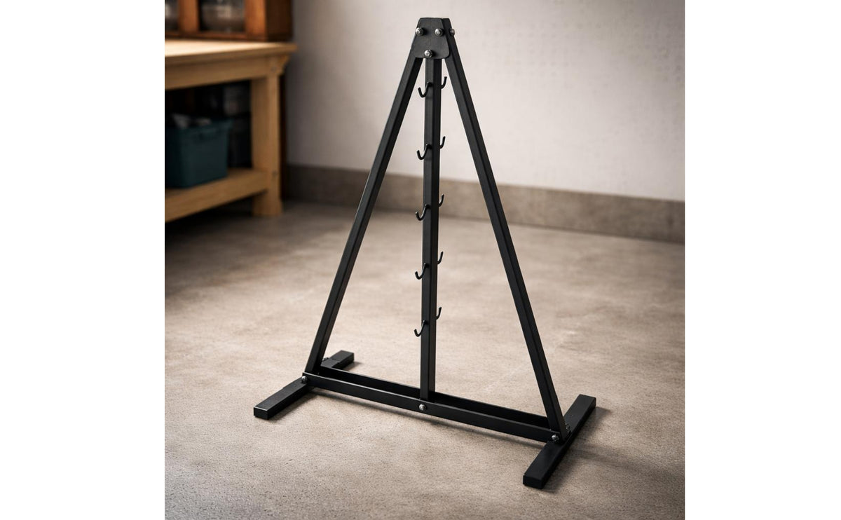 Bolted Joints Triangular Frame Handle Rack Double-Sided Hooks Freestanding Handle Rack